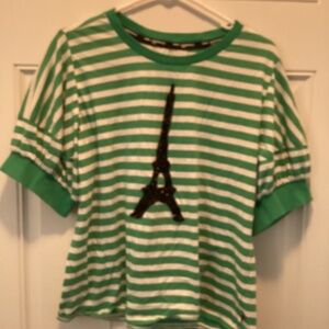 Karl Lagerfield Paris Shirt. Green, white, and black. Size Large.